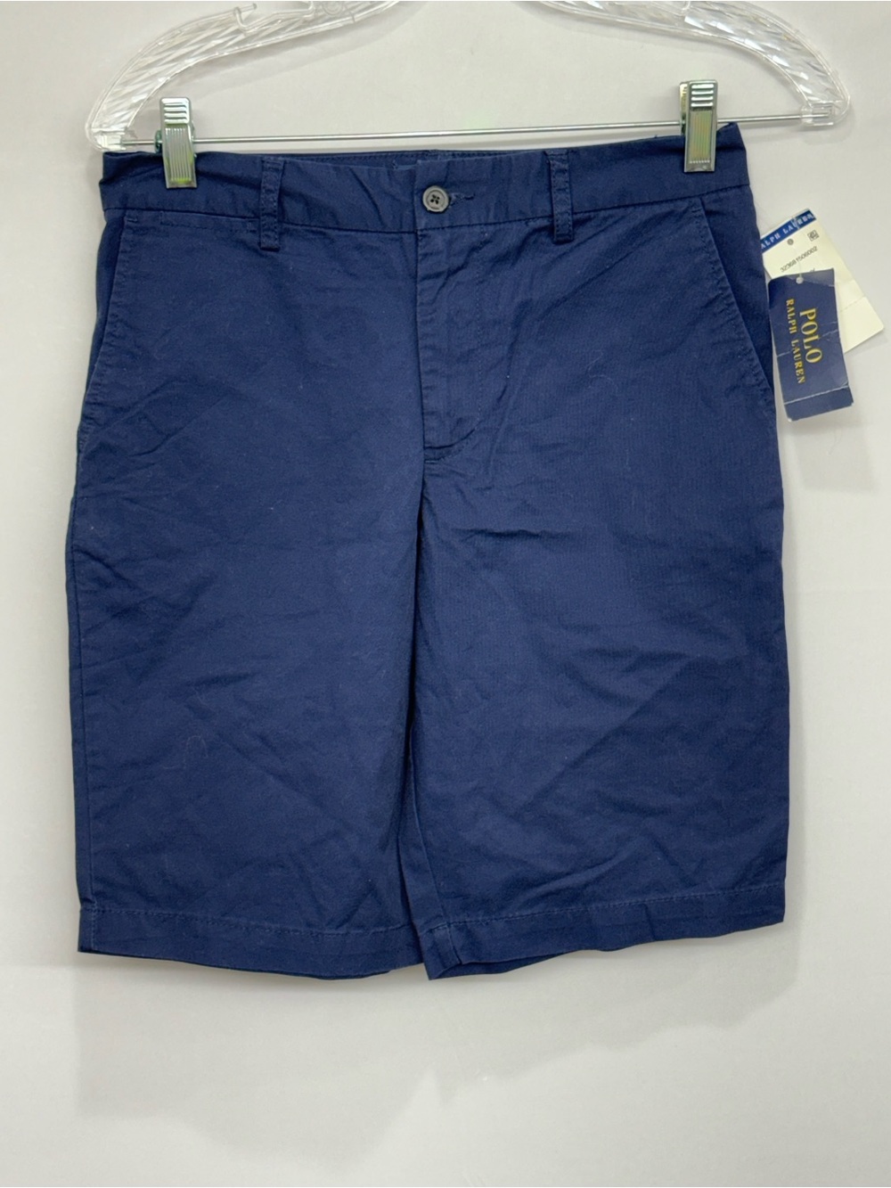 Polo By Ralph Lauren Boys 14 Shorts Classic Chino Navy Blue Flat Front Shorts